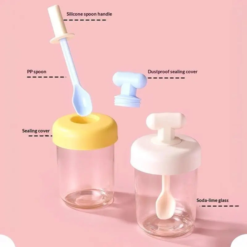 High Value Transparent Glass Oat Cup With Lid And Spoon Good Sealing With Scale Multicolor Optional Breakfast Cup