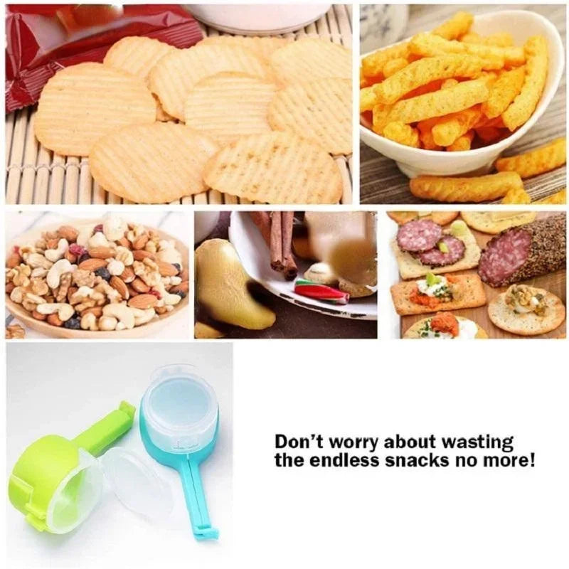 Bag Clips for Food Storage Sealing Clips with Pour Spouts Kitchen Chip Bag Clips Plastic Cap Sealer Clip Kitchen Storage
