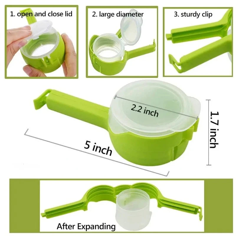 Bag Clips for Food Storage Sealing Clips with Pour Spouts Kitchen Chip Bag Clips Plastic Cap Sealer Clip Kitchen Storage