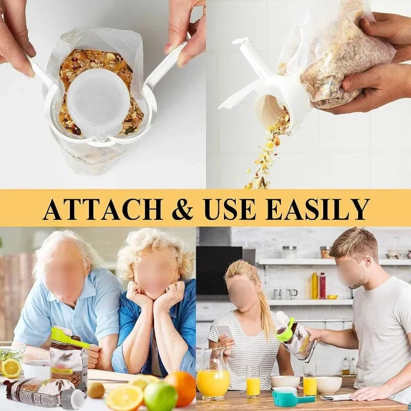 Bag Clips for Food Storage Sealing Clips with Pour Spouts Kitchen Chip Bag Clips Plastic Cap Sealer Clip Kitchen Storage