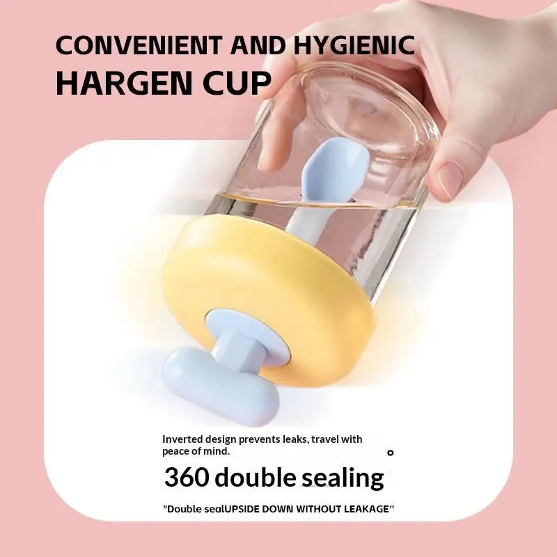 High Value Transparent Glass Oat Cup With Lid And Spoon Good Sealing With Scale Multicolor Optional Breakfast Cup