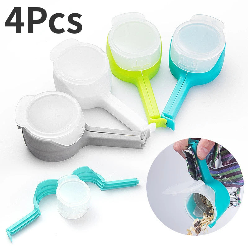 Bag Clips for Food Storage Sealing Clips with Pour Spouts Kitchen Chip Bag Clips Plastic Cap Sealer Clip Kitchen Storage